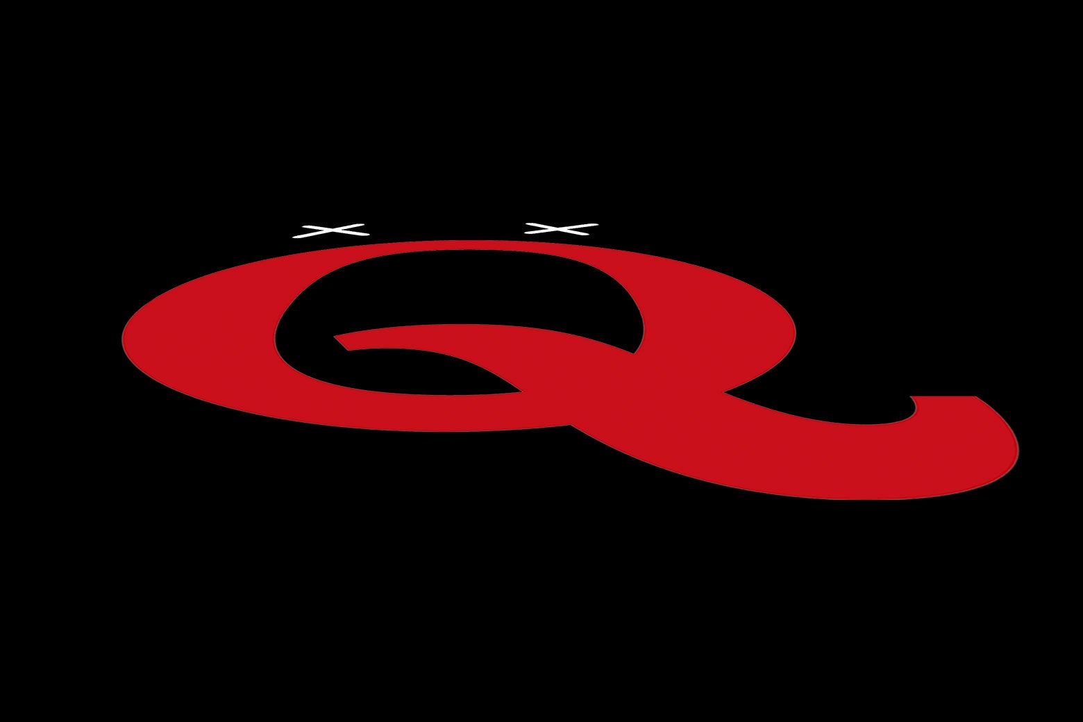 A dead Quora Q logo against a black background, with white X's for eyes.