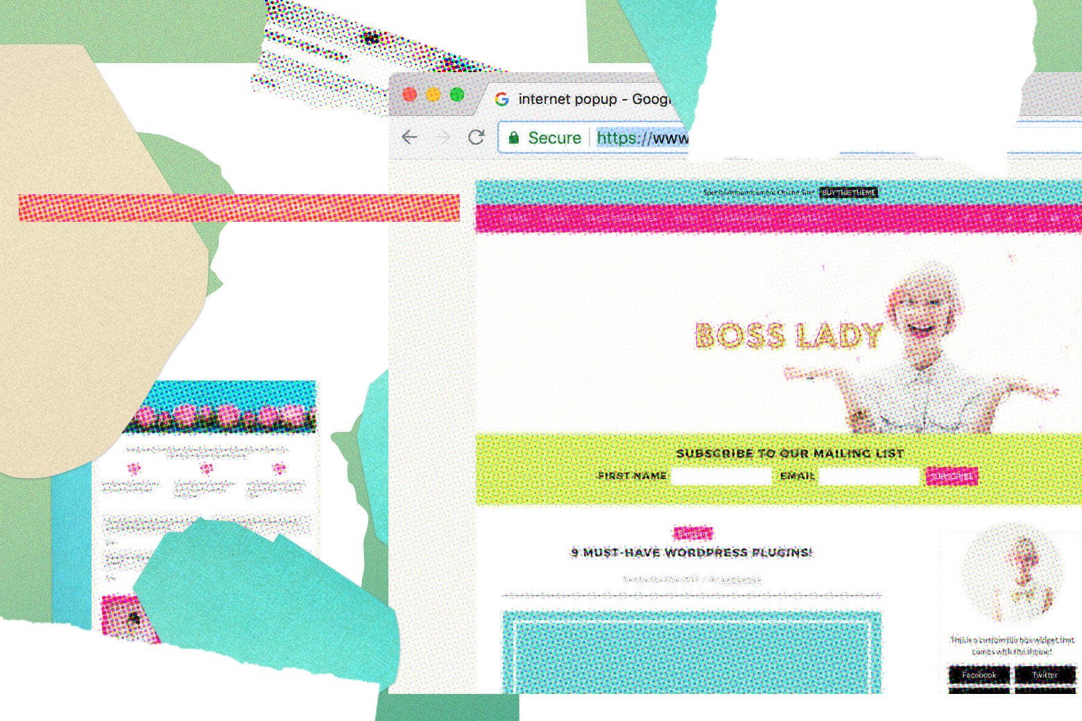 "Boss Lady" website design themes.
