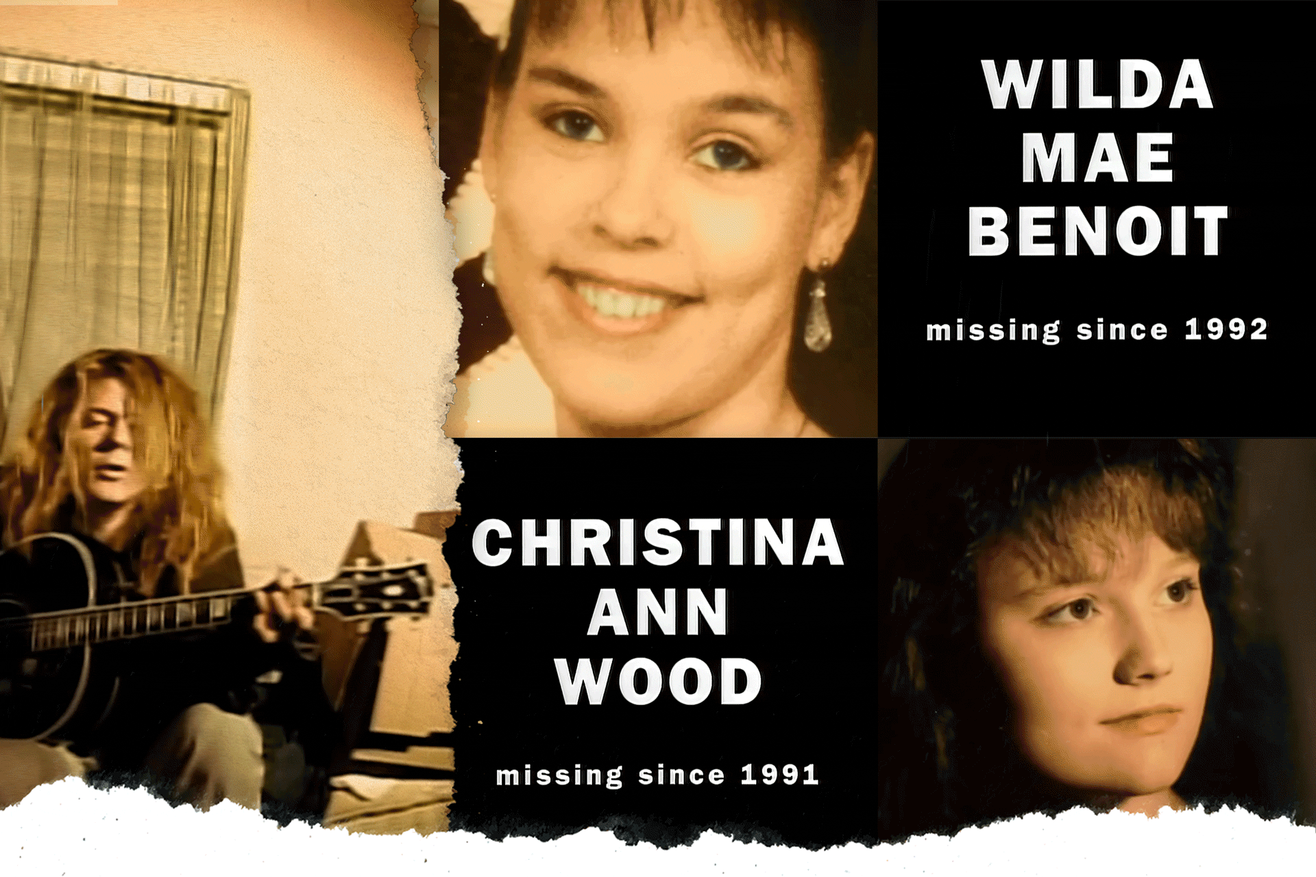 A GIF of the so-called missing kids' photos featured in Soul Asylum's "Runaway Train" music video.