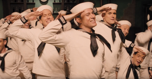 Channing Tatum in a sailor suit, channeling Gene Kelly