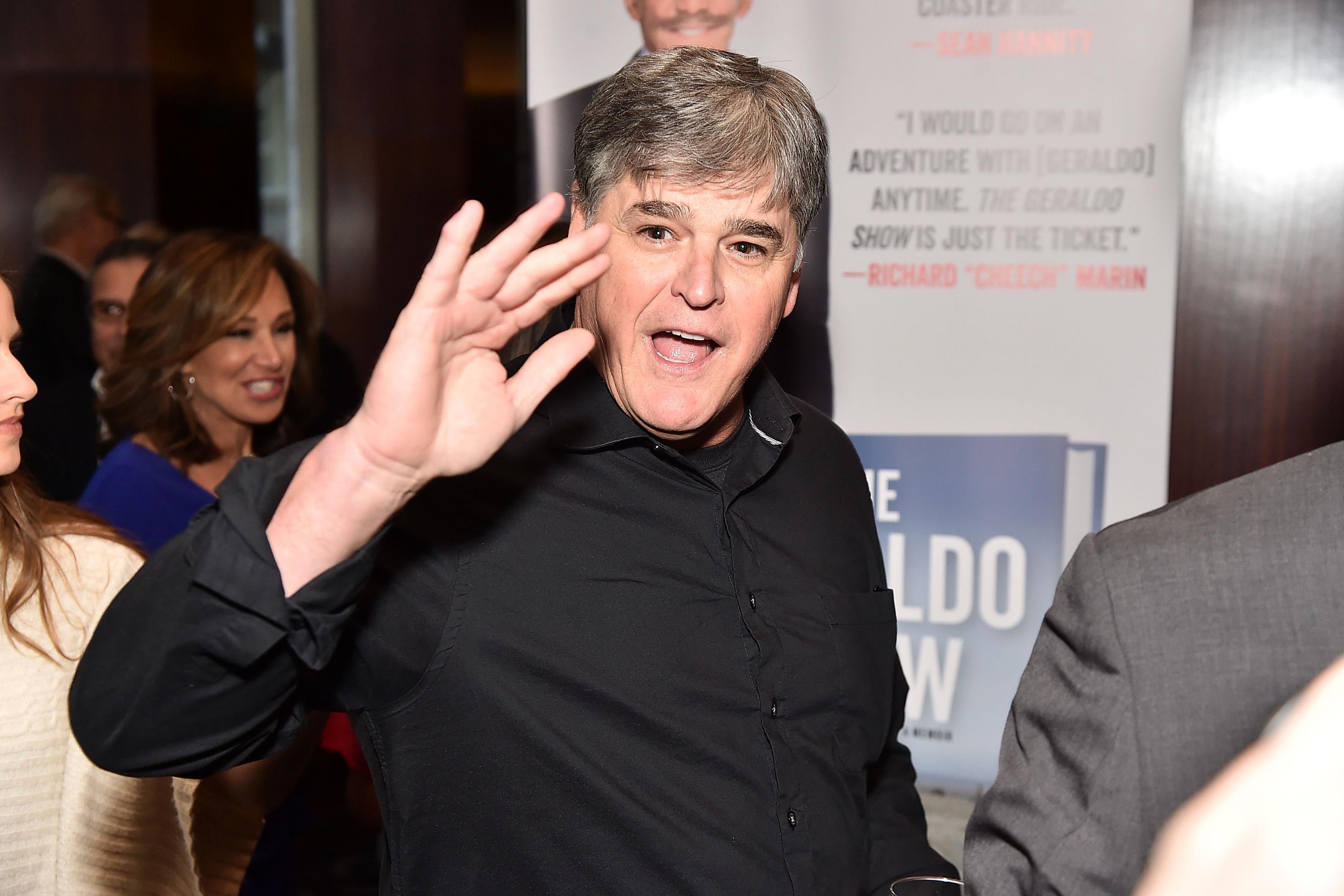 Sean Hannity attends Geraldo Rivera's book launch at Del Frisco’s Grille on April 2 in New York City.
