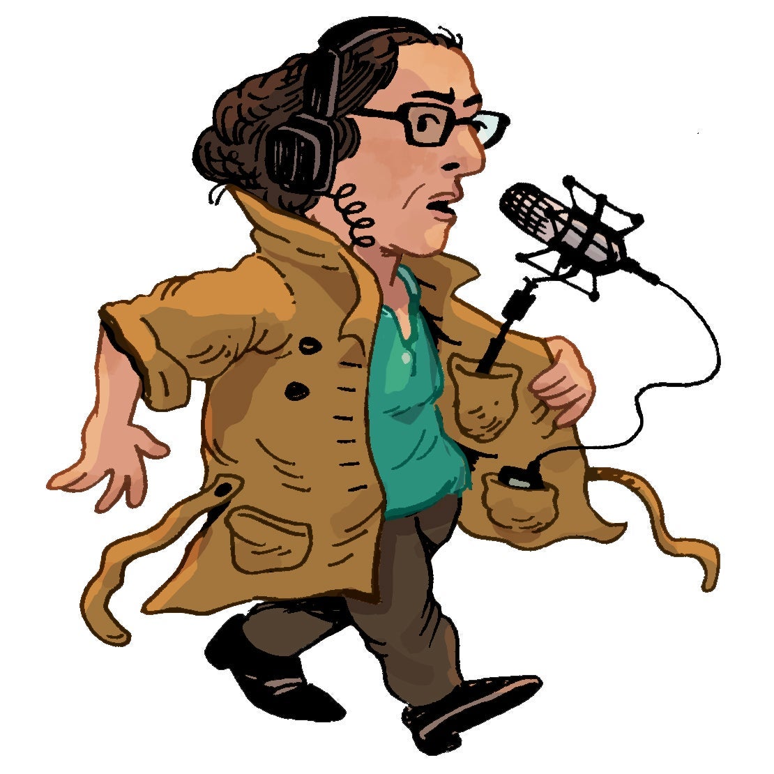 Illustration of Sarah Koenig.