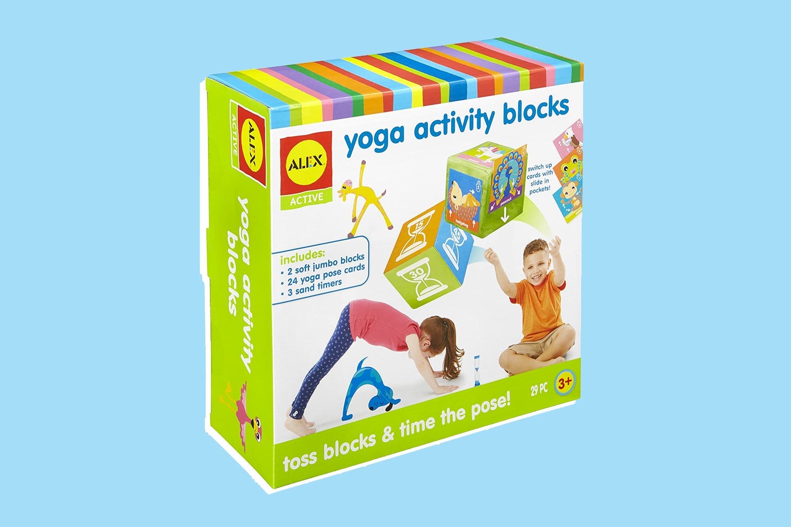 Yoga activity blocks for kids.