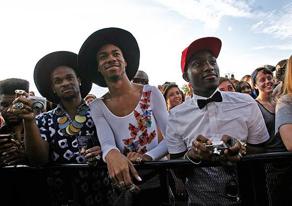 Fans watch as Solange performs during the 2013 Northside Festival at McCarren Park.