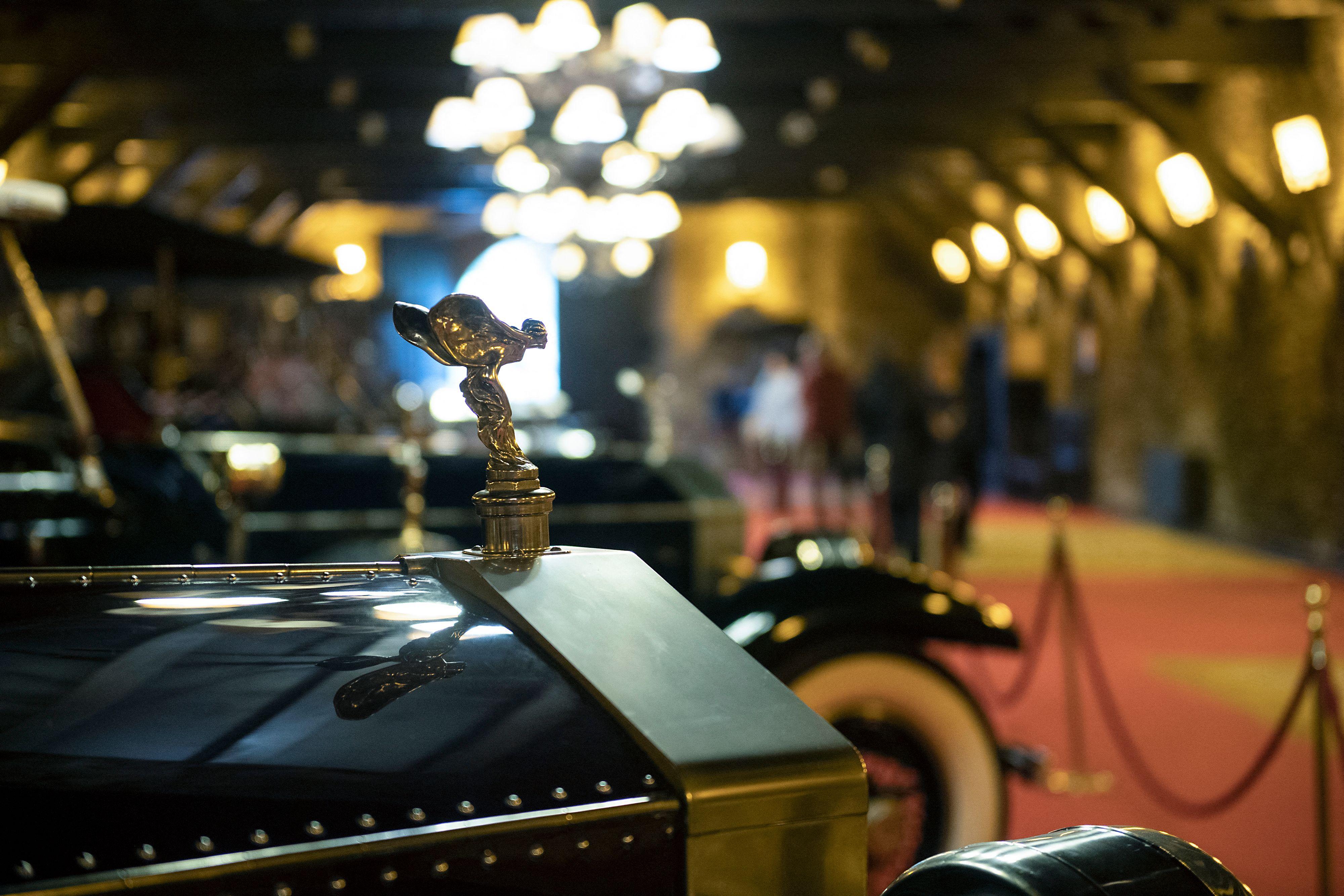 The Rolls Royce's 'Flying lady' symbol is seen on a Rolls Royce Silver Ghost Springfield Limousine Sedanca model manufactured in 1924 at the Torre Loizaga Museum in the Spanish Basque town of Galdames, near Bilbao on November 27, 2022. 