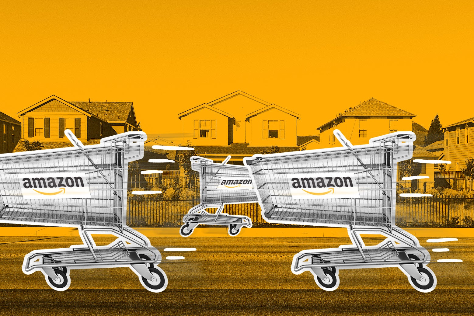 Amazon delivery carts.
