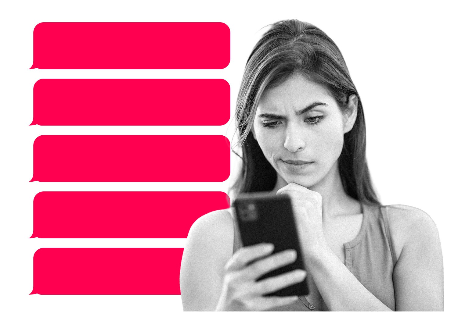 Woman looking at her phone.