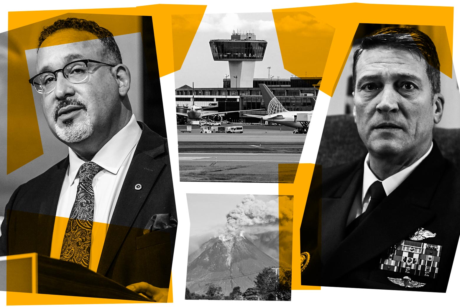 Miguel Cardona, Ronny Jackson, Mount Sinabung volcano, Newark Liberty International Airport