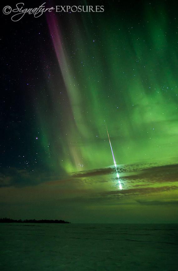 meteor and aurora