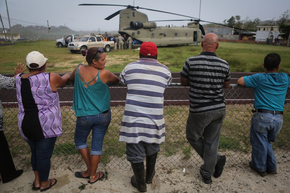 A U.S. Army delivering FEMA-provided supplies in Utuado, Puerto Rico last October 18.