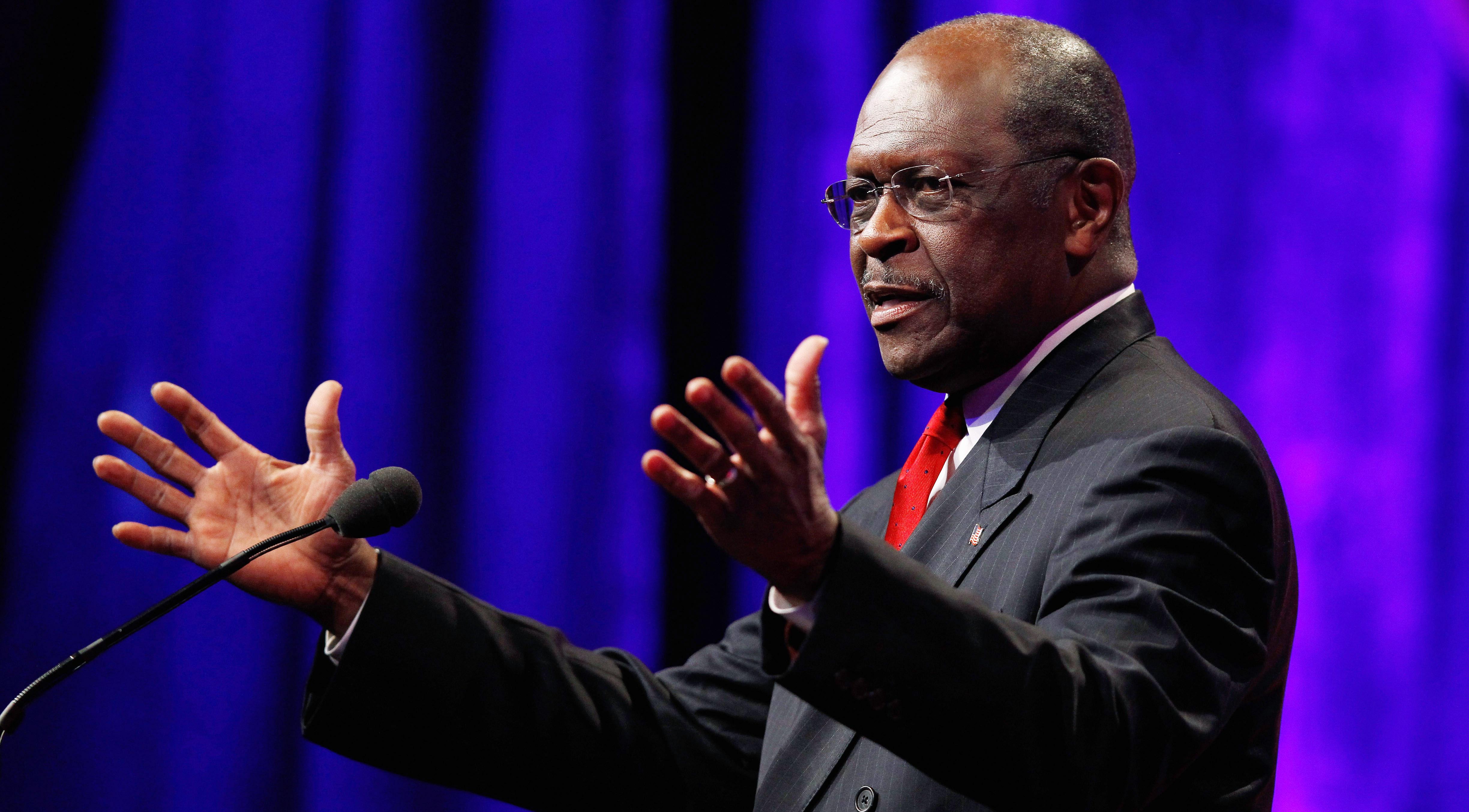 Republican presidential candidate and former Godfather's Pizza CEO Herman Cain.