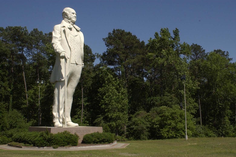 David Adickes' Sam Houston statue, as seen south of Huntsville, Texas, on May 4, 2004.