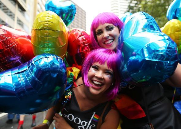 Lesbians at Sydney Mardi Gras 
