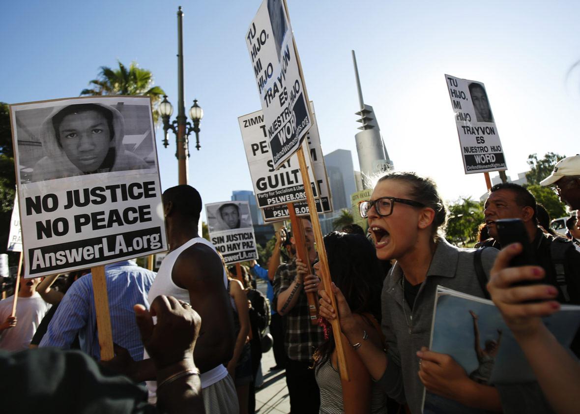 protest the acquittal of George Zimmerman for the shooting death of Florida teenager Trayvon Martin