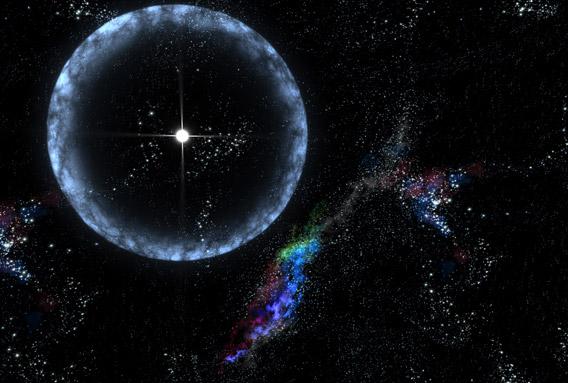 Art depicting the magnetar explosion of 2007.