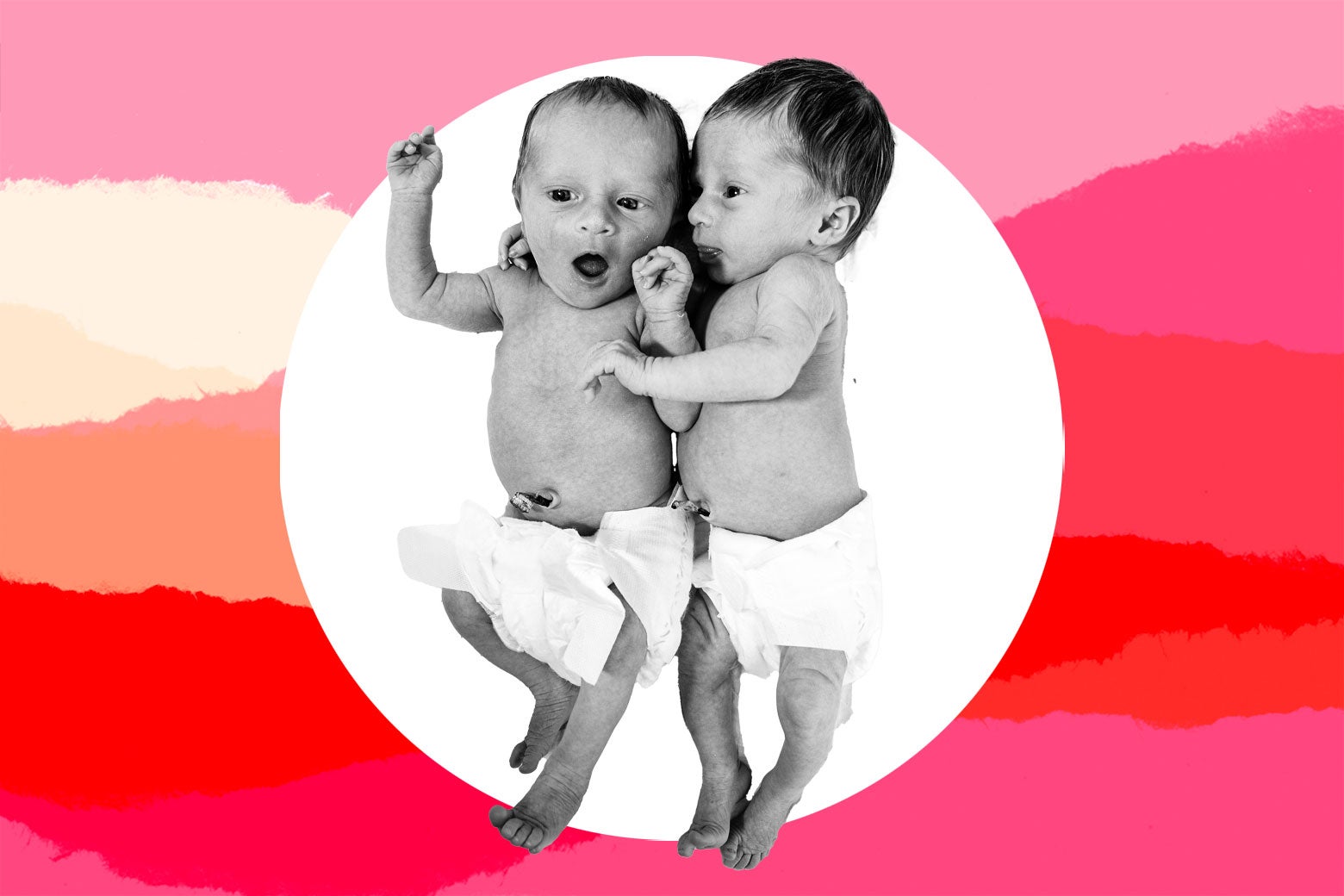 Twin infants.