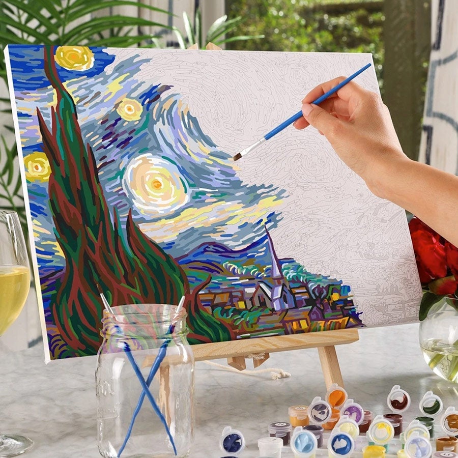 A Van Gogh–inspired paint by number.