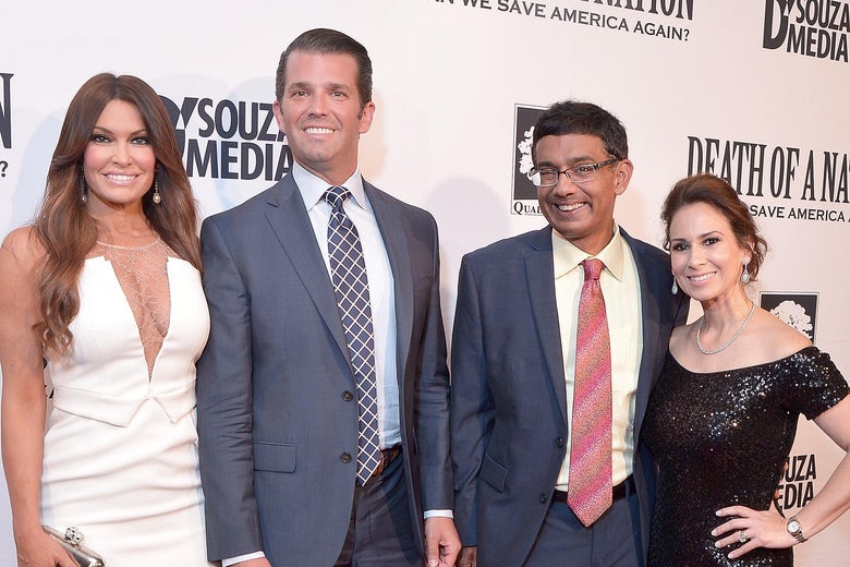 Kimberly Guilfoyle, Donald Trump Jr., Dinesh D'Souza, and Debbie Fancher attend the DC premiere of the film Death of a Nation on August 1, 2018 in Washington, D.C. 