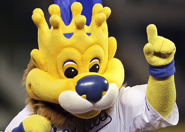 Kansas City Royals mascot Sluggerrr