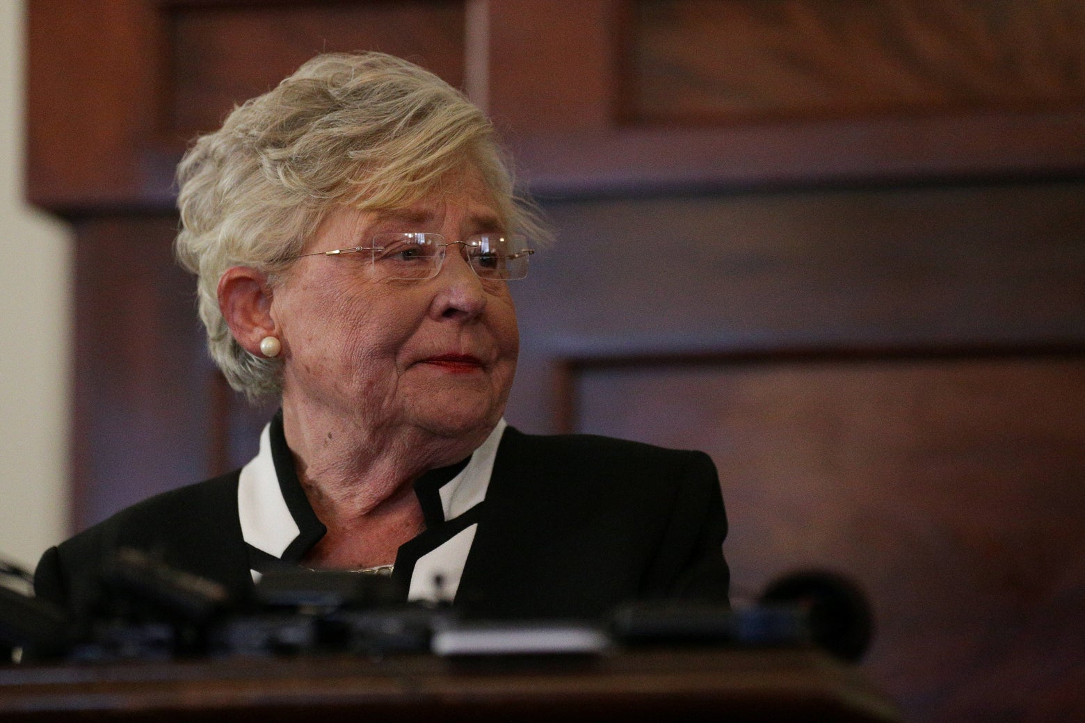 Alabama Gov. Kay Ivey apologizes for wearing blackface in skit at Auburn.