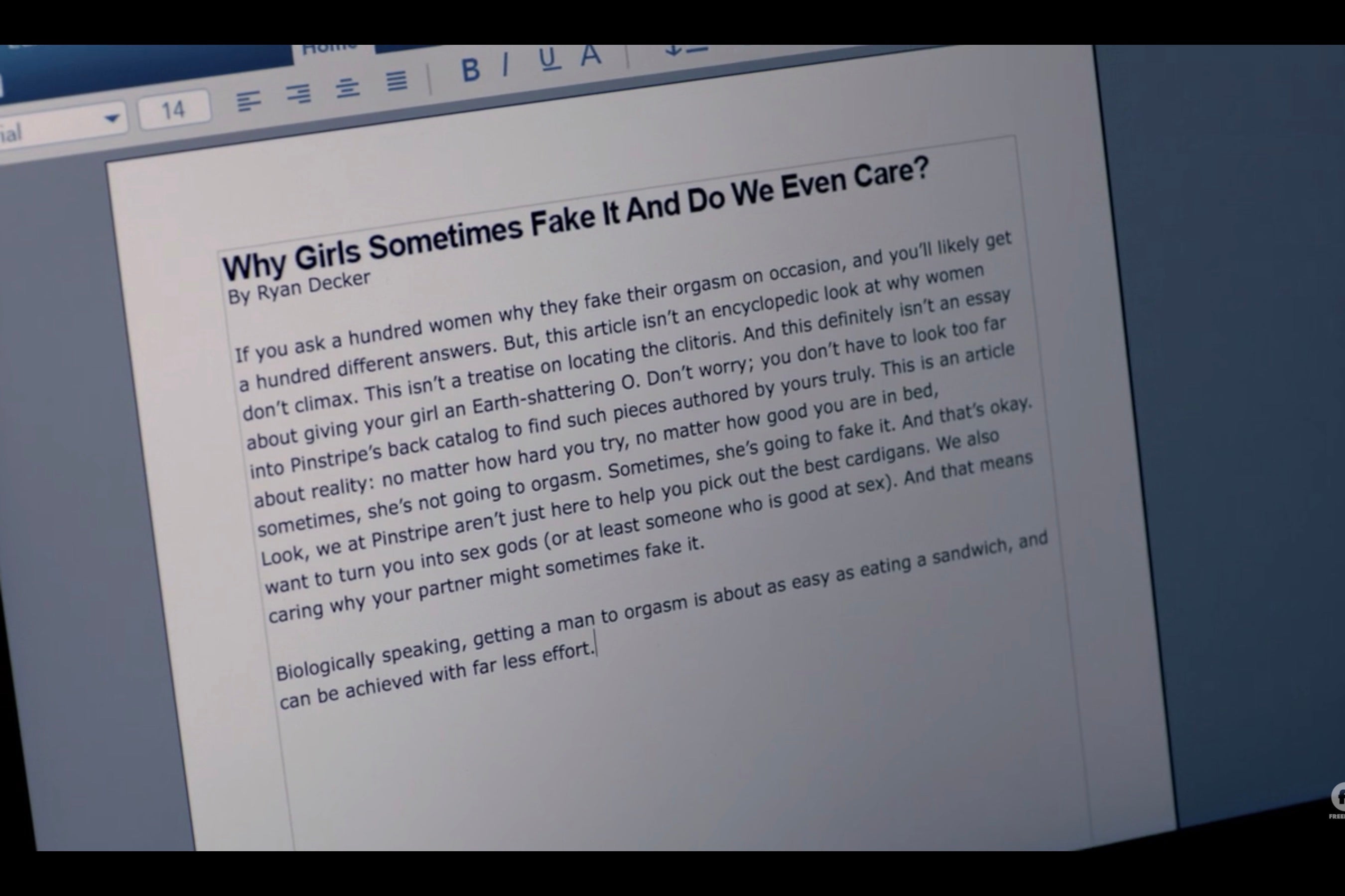 "Why Some Girls Fake It and Do We Even Care?"