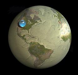 Earth's water collected into a single drop