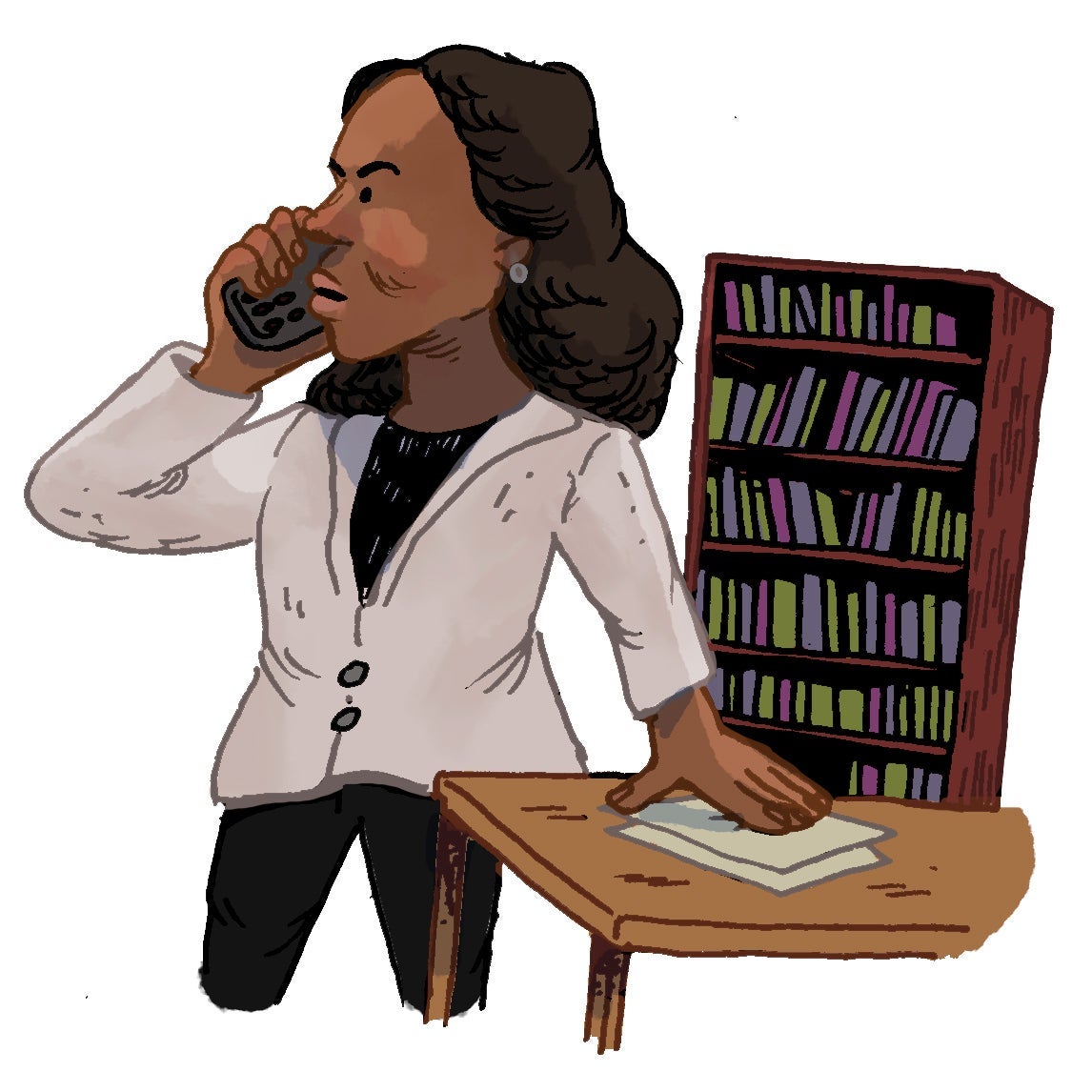 Illustration of Olivia Pope on the phone.