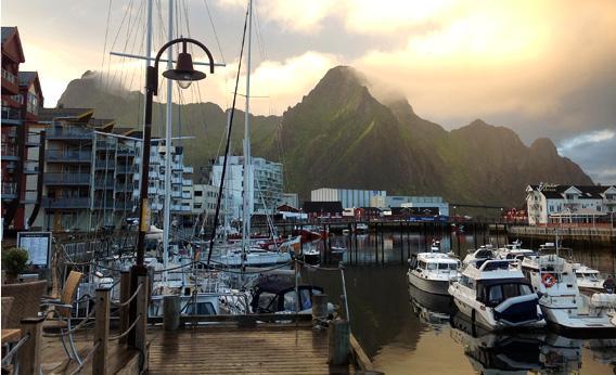 Svolvaer, the town in Lofoten where the author worked.