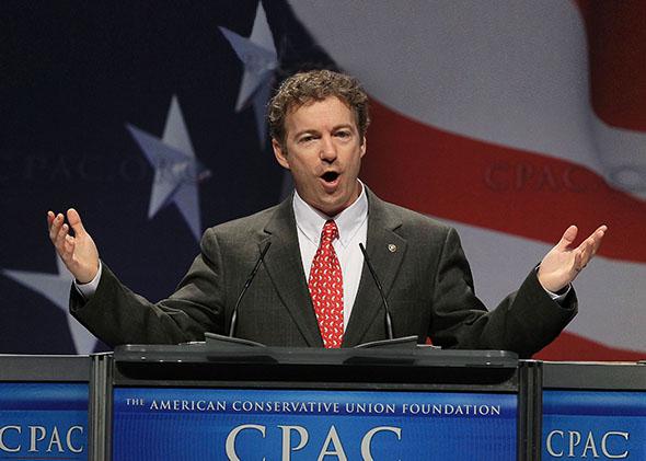 Sen. Rand Paul (R-KY) speaks at the Conservative Political Action conference (CPAC), on February 2011 in Washington, DC. 