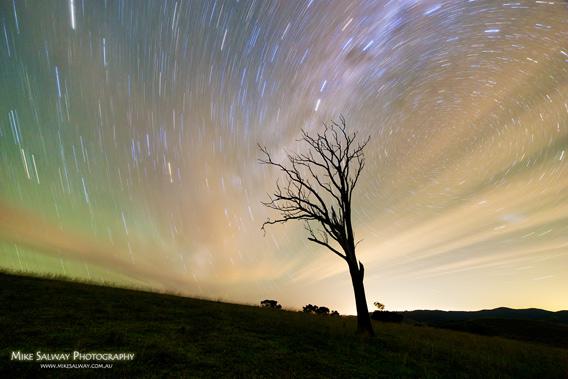 Star trails over Australia