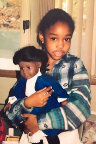 The author with her Addy doll