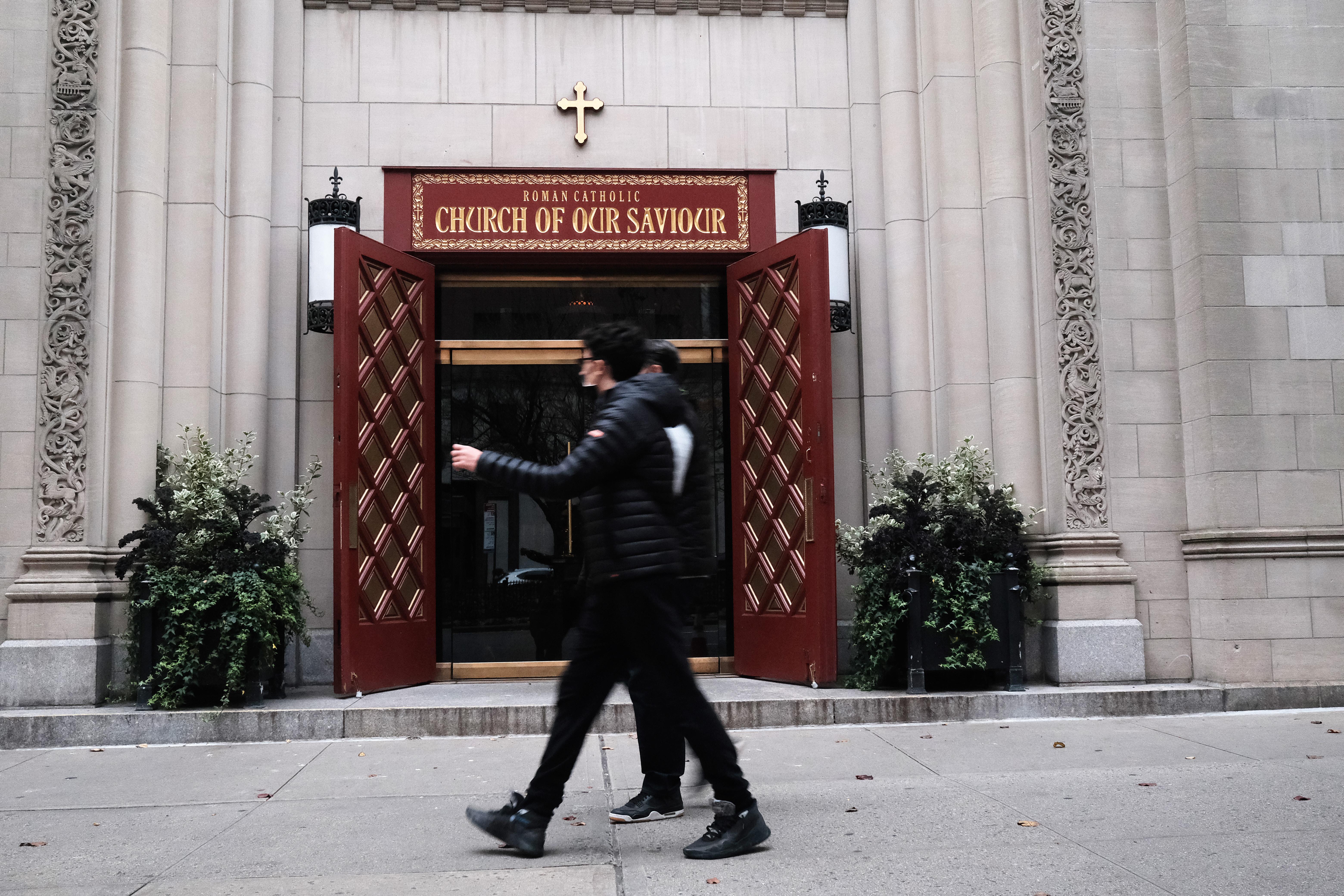 The doorway to "The Church of Our Savior" in New York.