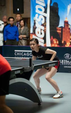 Ariel Hsing at the Chicago International Table Tennis Festival.