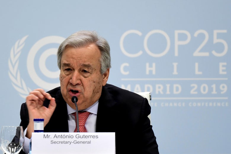 U.N. chief warns “point of no return” on climate change “is in sight.”