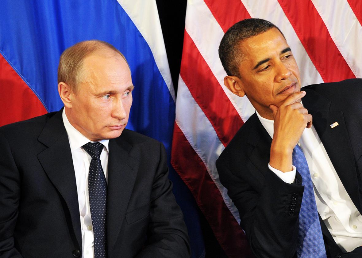 US President Barack Obama meets his Russian counterpart Vladimir Putin in Los Cabos, Mexico, on June 18, 2012, during the G20 leaders Summit. 