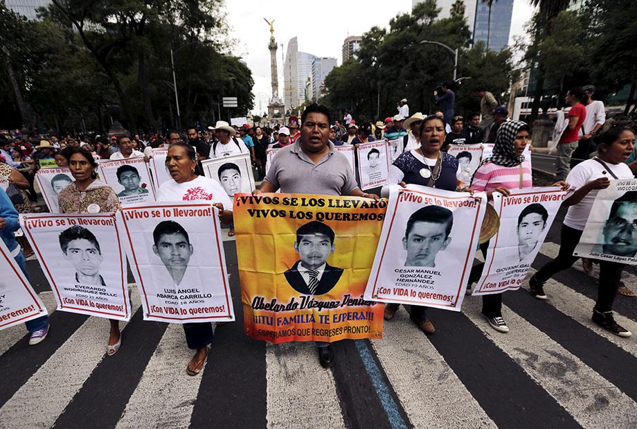 he 43 missing students of the Ayotzinapa teachers' training coll