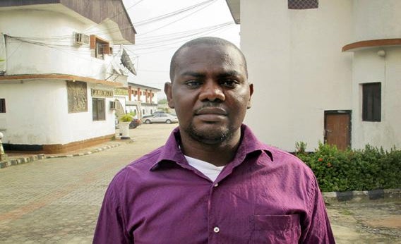 Harrison Okene, 29, outside an hotel in Nigeria's oil city of Warri June 12, 2013. After two days trapped in freezing cold water and breathing from an air bubble.