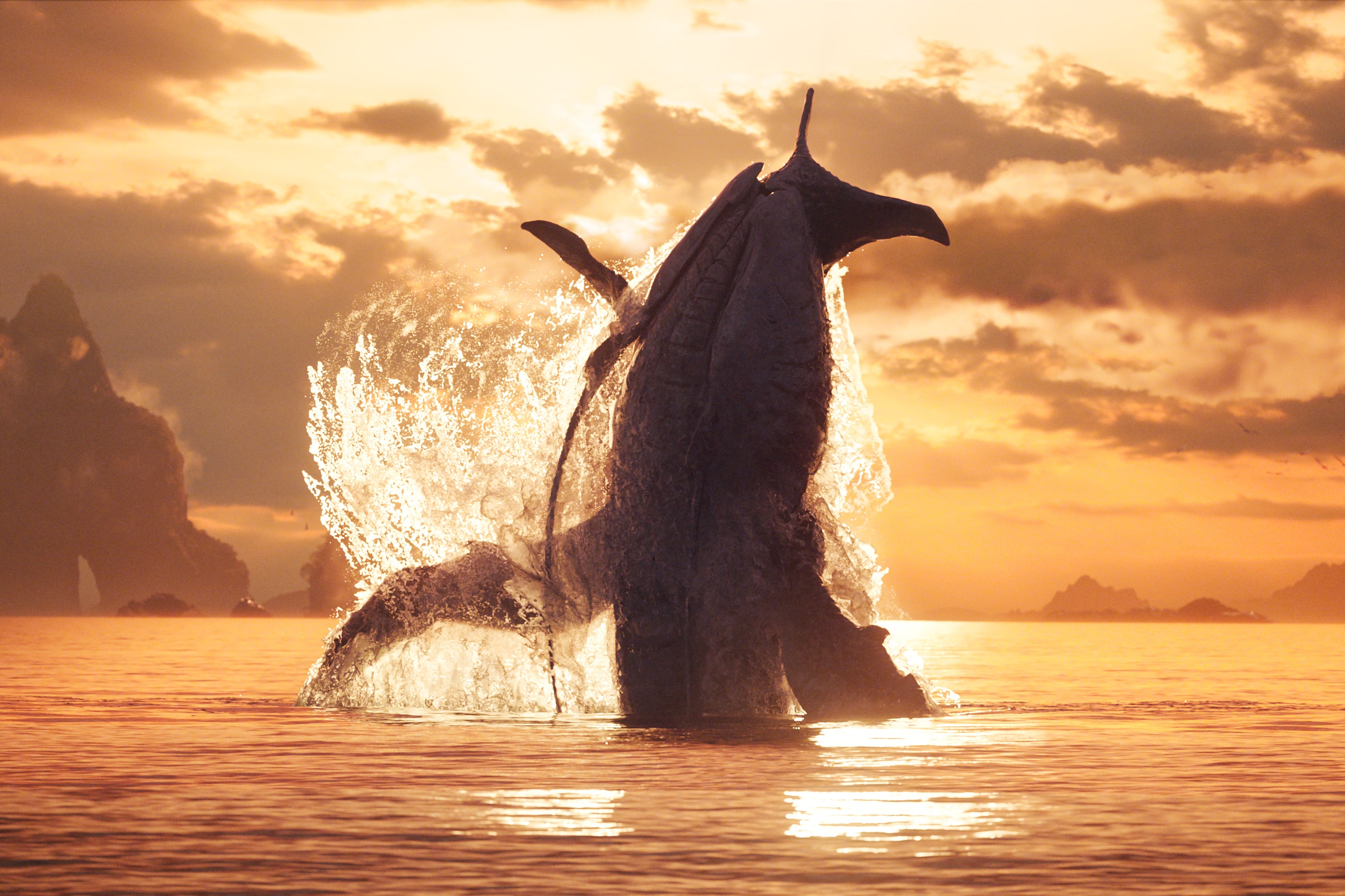 A beautiful tulkun leaping from the sea.