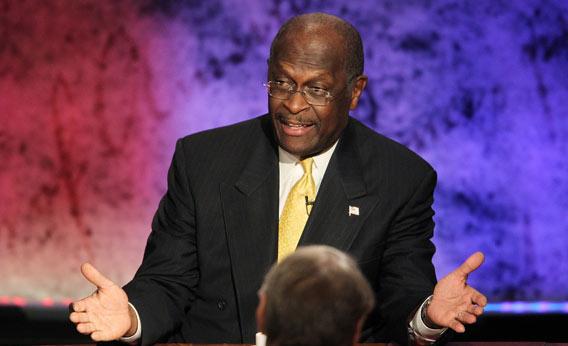 Former CEO of Godfather's Pizza Herman Cain.