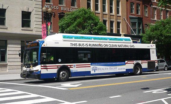 A Metro bus in DC operating on "clean natural gas."