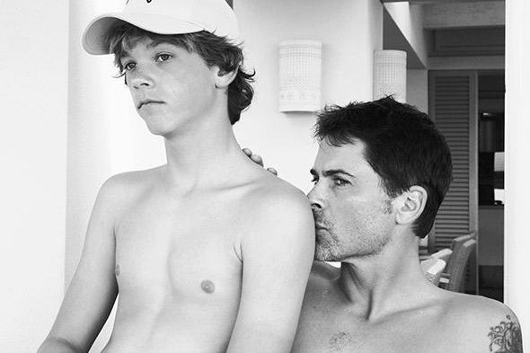 Rob Lowe and his son.
