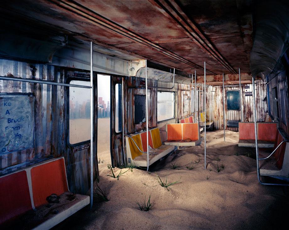 Lori Nix's photos of tiny dioramas of a post apocalyptic city.