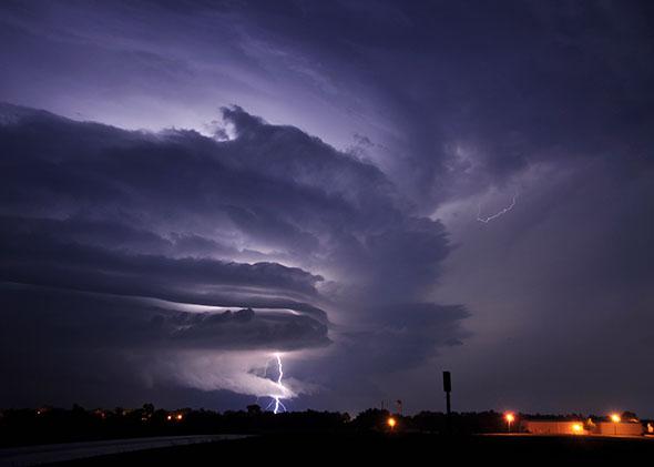 Lightning strikes on June 4, 2010 in Polo, Missouri.