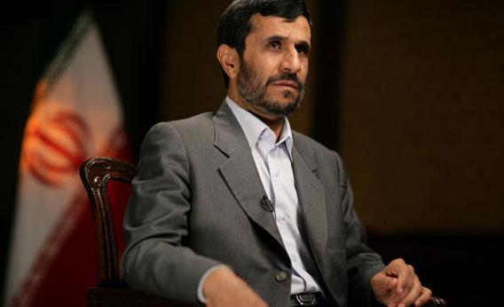 The President of Iran, Mahmoud Ahmadinejad, in an interview with CNN's Chief International Correspondent Christiane Amanpour September 25, 2007 in New York City. 