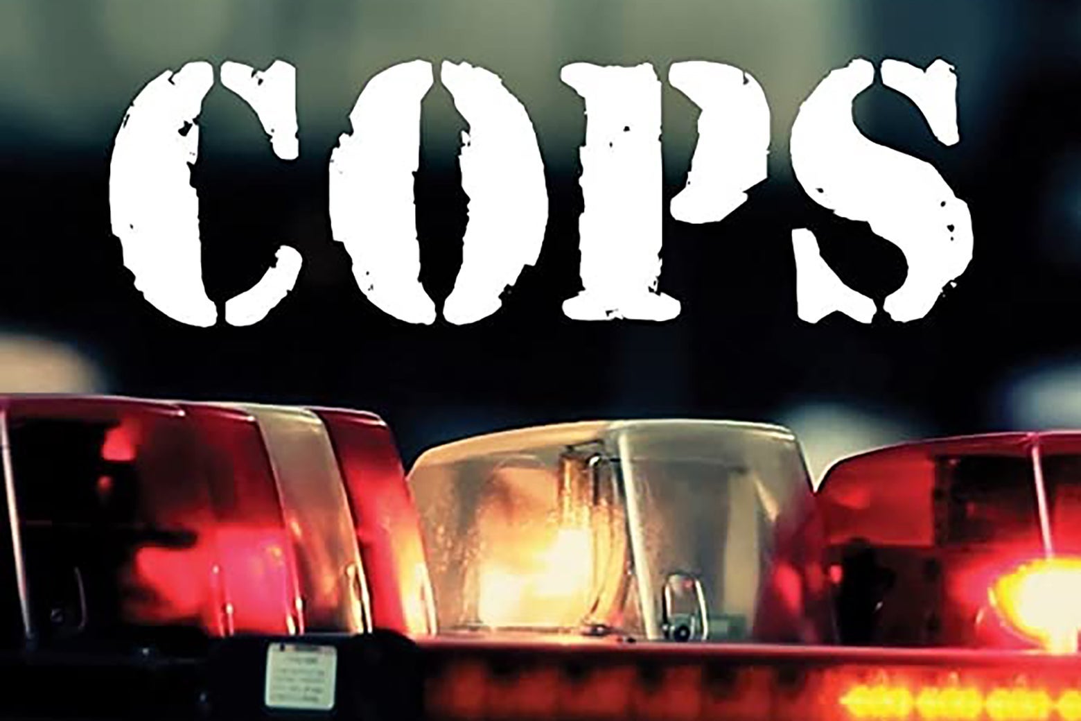 The logo for the TV show Cops, showing a patrol car's flashing lights.