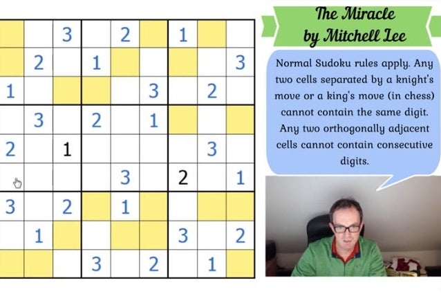 Screenshot of Simon Anthony solving a sudoku puzzle