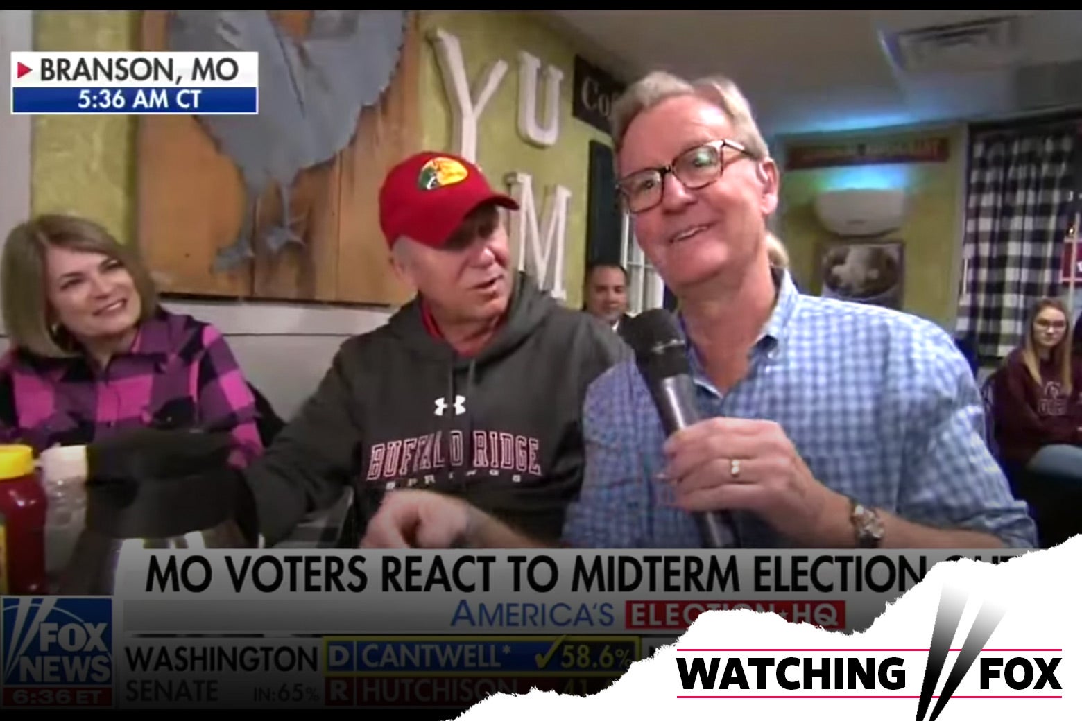 Steve Doocy at a diner