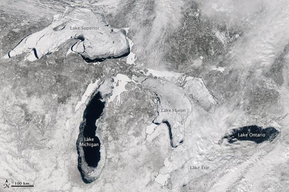 Great Lakes freeze