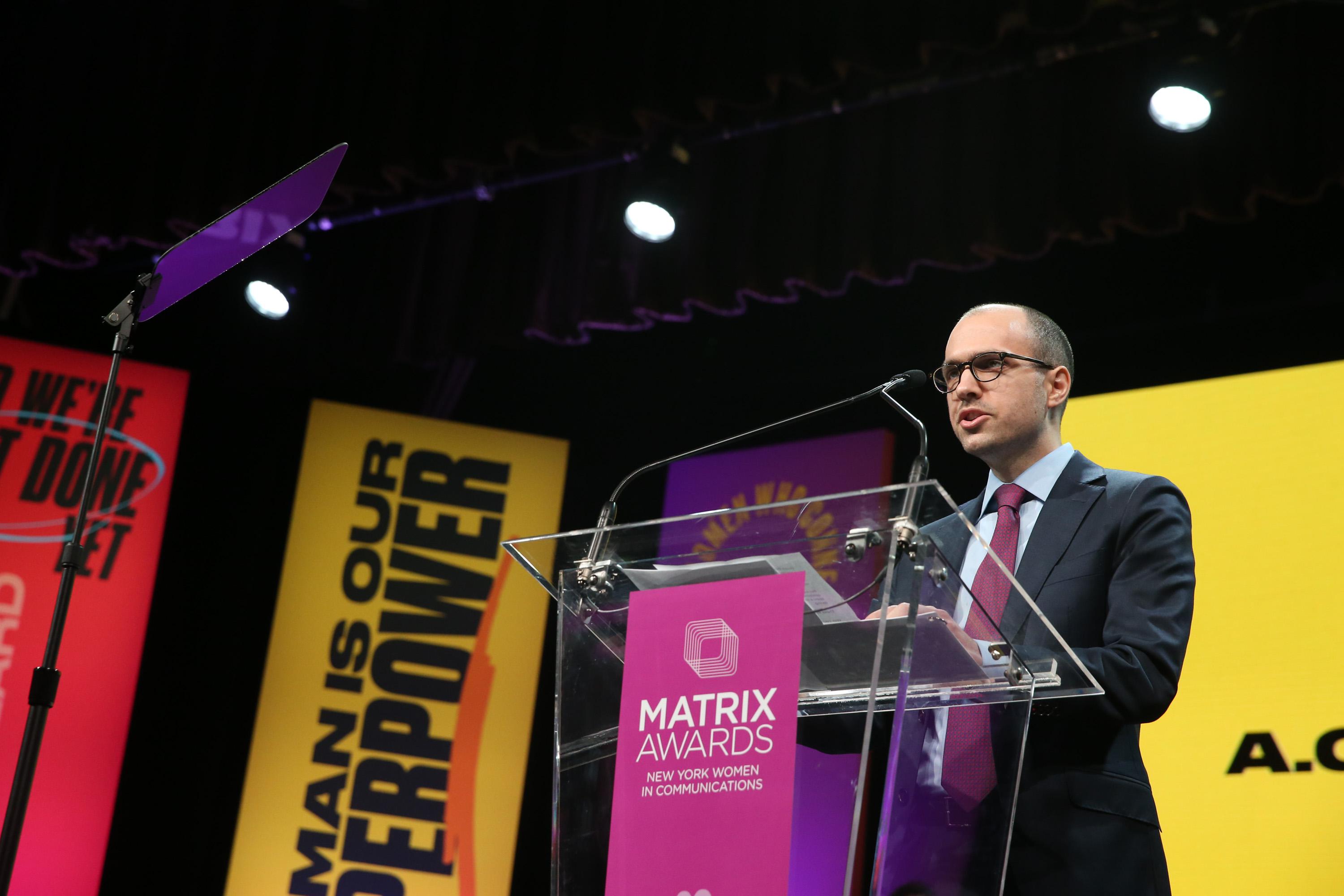 A.G. Sulzberger attends the 2018 Matrix Awards at Sheraton Times Square on April 23, 2018 in New York City. 