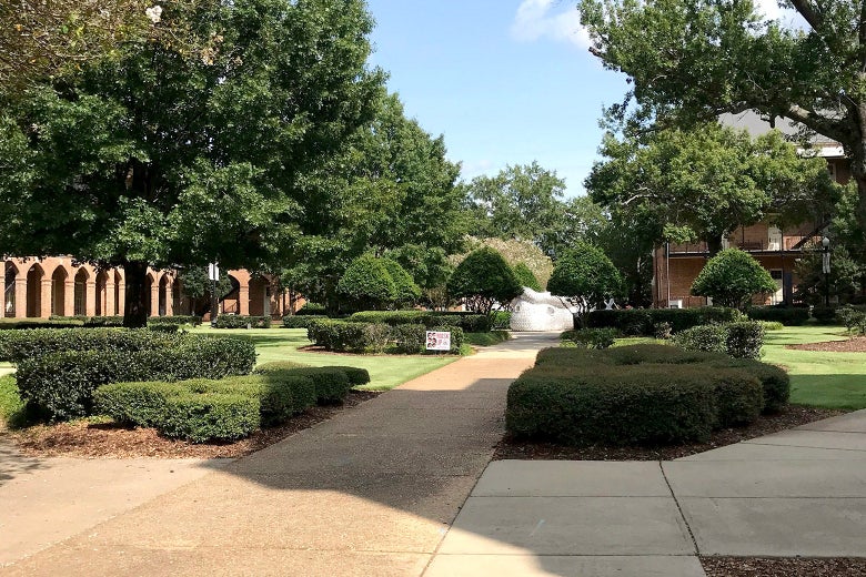 An empty University of Alabama campus.